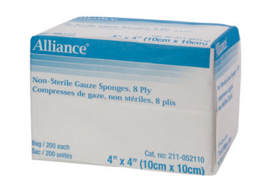 PK/200 GAUZE SPONGE 8 PLY NON-STERILE 10CMX10CM - Save On Medical
