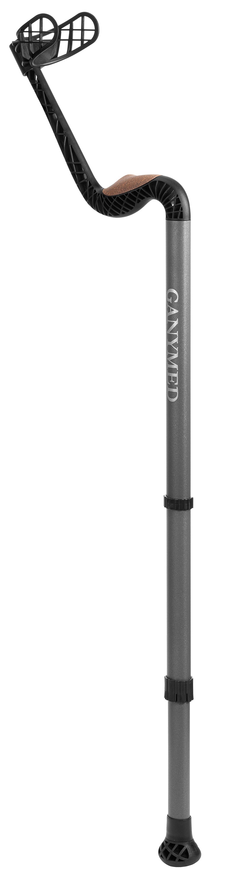 Forearm crutches GANYMED® Masterpiece-Anatomic soft grip cork-struct black - Save On Medical