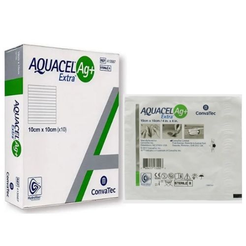 BX/10 AQUACEL AG+ EXTRA HYDROFIBER DRESSING, SIZE 10CM X 10CM (4INX 4IN) - Save On Medical