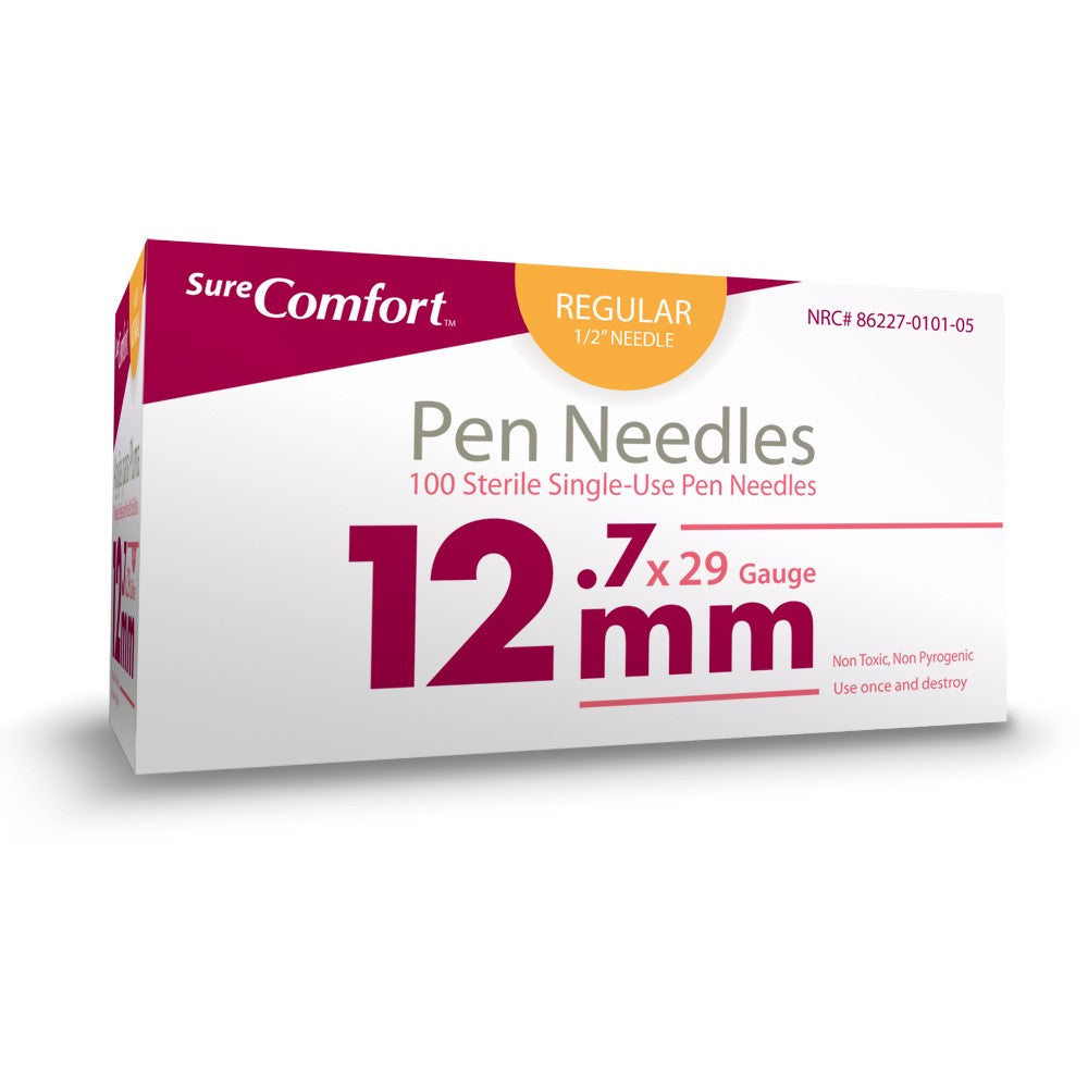 Sure Comfort Pen Needles 29G, 1/2" (12mm)