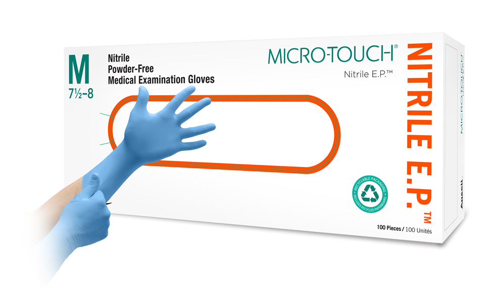 BX/100 MICRO-TOUCH NITRILE EP GLOVES BLUE 4.3MIL
