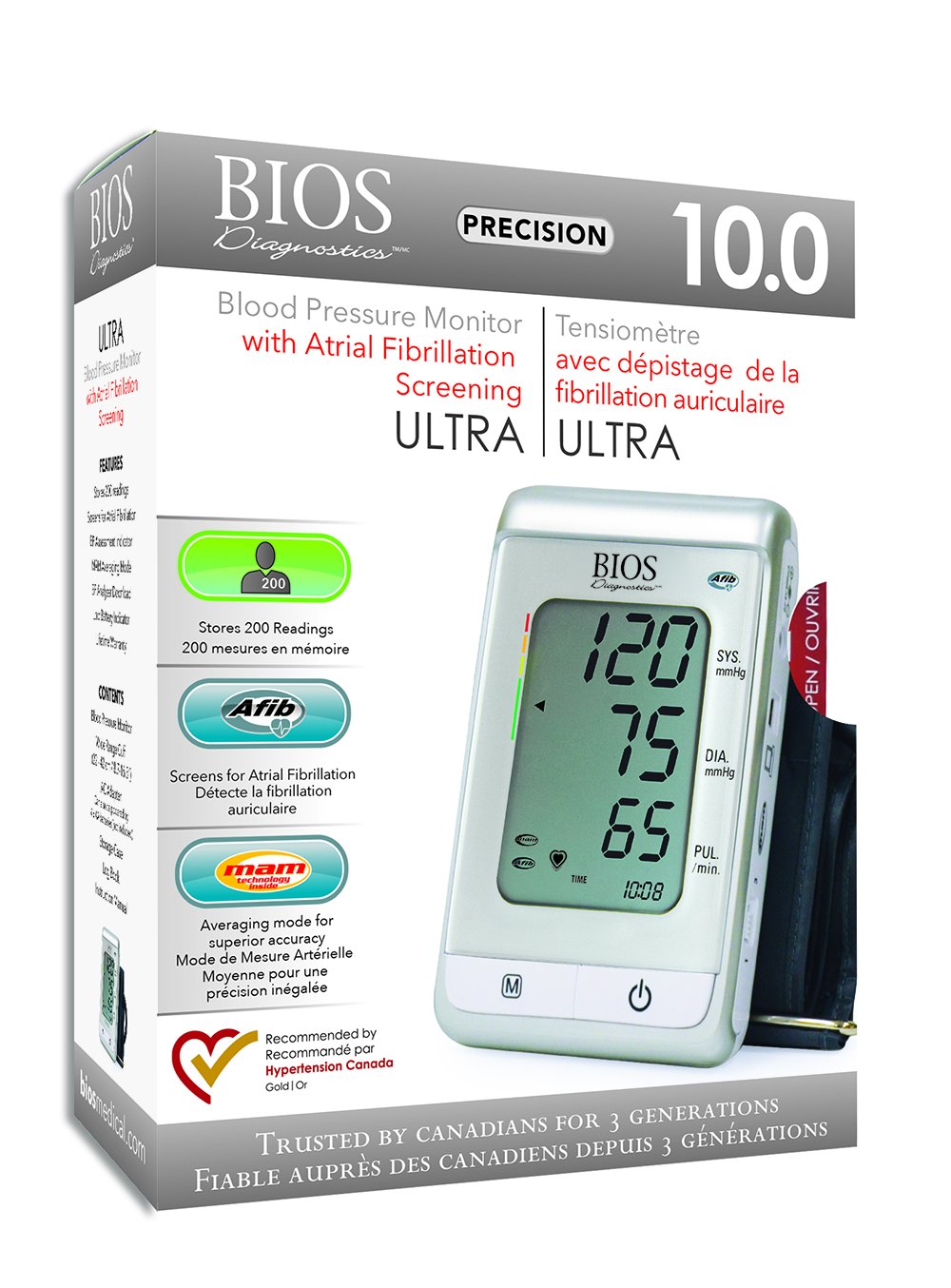 BIOS Ultra Blood Pressure Monitor w. AFIB Screen / Small and Large Cuff