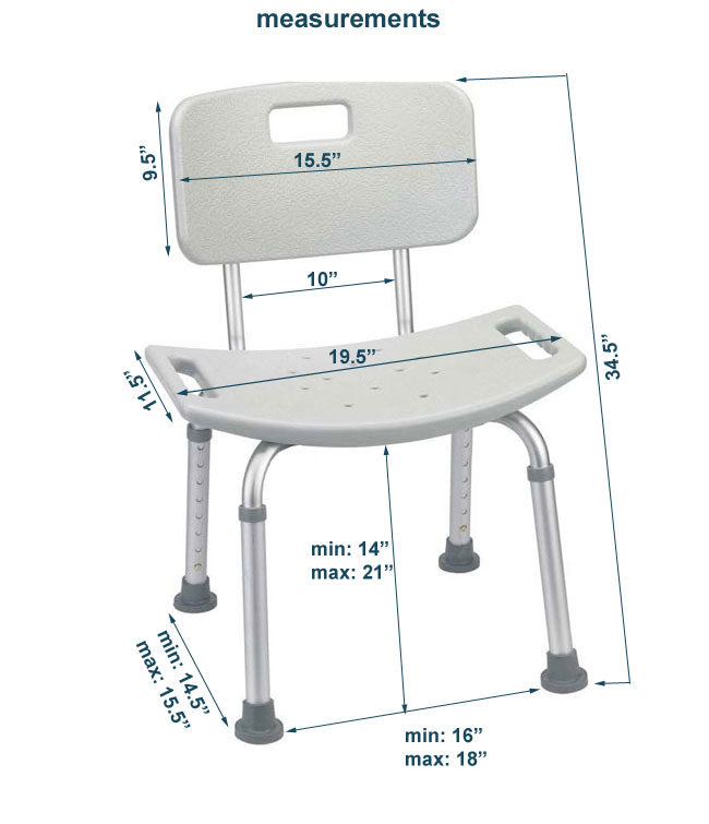 Bath Chair with Back Rest MHBB - Save On Medical