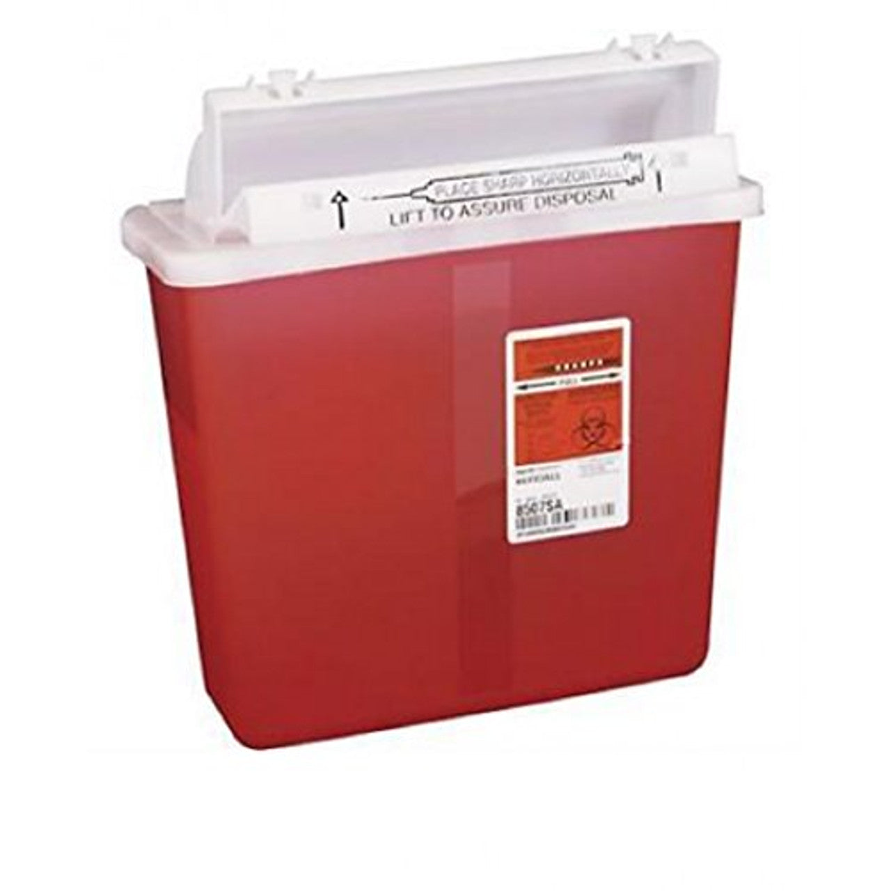 In-Room Sharps Container, 5QT, Red, Counter-Balanced Lid
