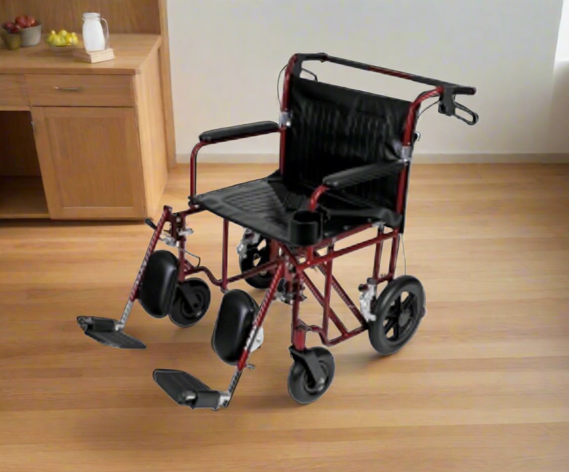 MEDLINE FREEDOM WHEELCHAIR 22" BARIATRIC TRANSPORT CHAIR EACH MDS808200BAR - Save On Medical