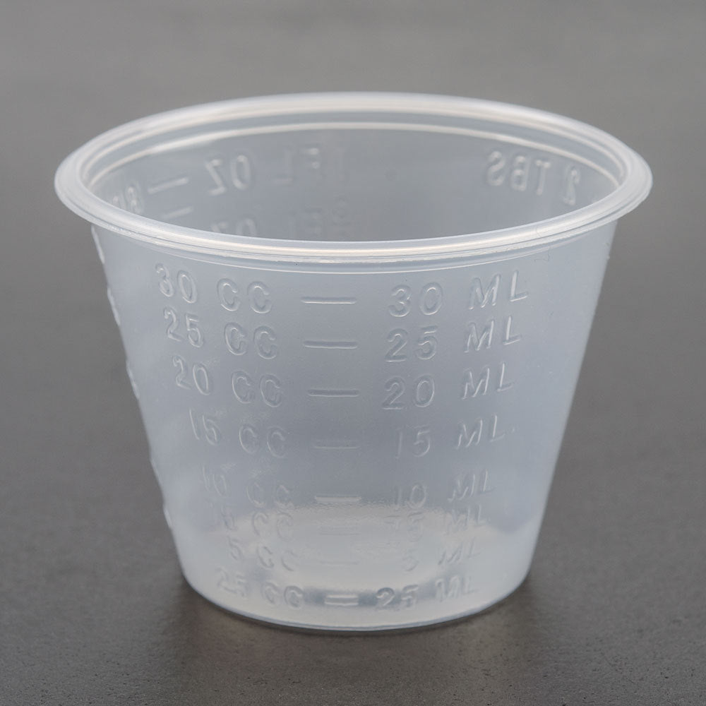 CS/5000 GRADUATED MEDICINE CUPS, TRANSLUCENT, PLASTIC, 1OZ - Save On Medical