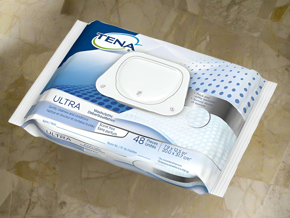PK/48 TENA WASHCLOTHS SCENT FREE - Save On Medical