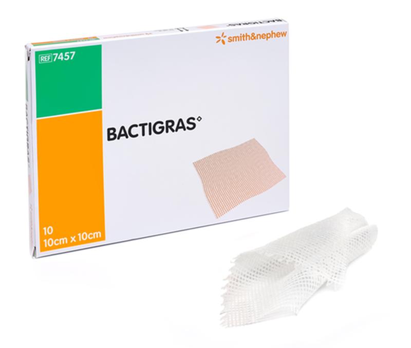 BX/10 DRESSING BACTIGRAS TOTAL ANTISEPTIC DRESSING CHLORHEXIDINE 10 X 10CM - Save On Medical