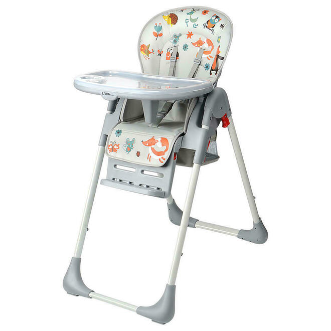 Baby High Chair, Foldable Dining Booster Seat With Storage Basket, Adjustable Height