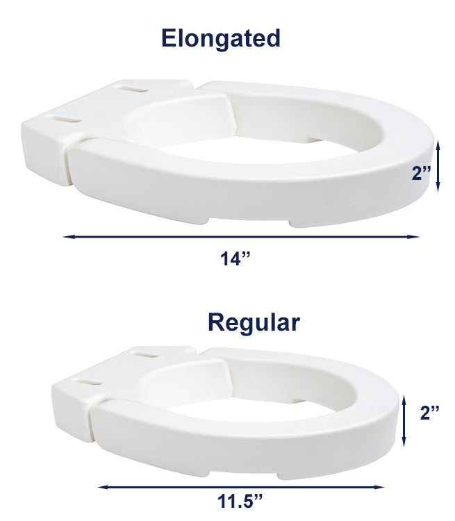 2" Hinged Raised Toilet Seat Regular/Elongated