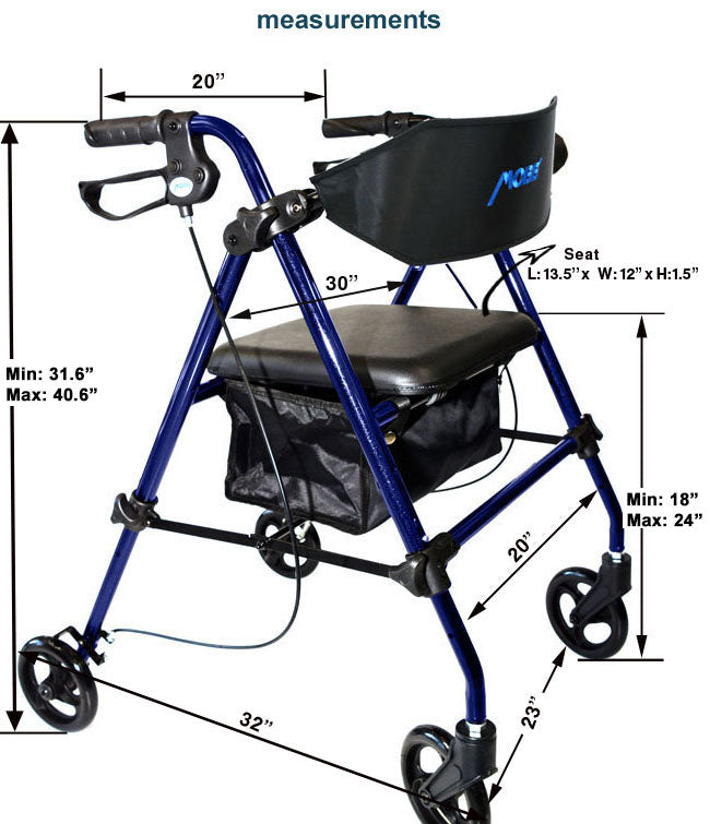 Aluminum Rollator Red Blue / Red - Save On Medical