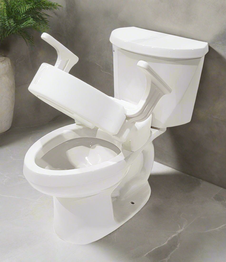 4" Hinged Raised Toilet Seat w/Handles