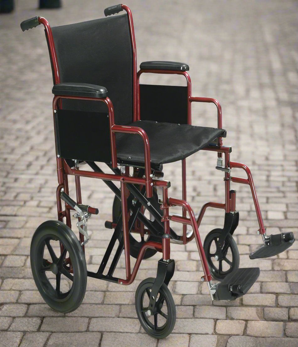 Heavy Duty Transport Chair: MHTC22 Red - Save On Medical
