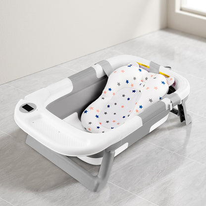 Foldable Baby Bath Tub with Temperature Display & Soft Pad