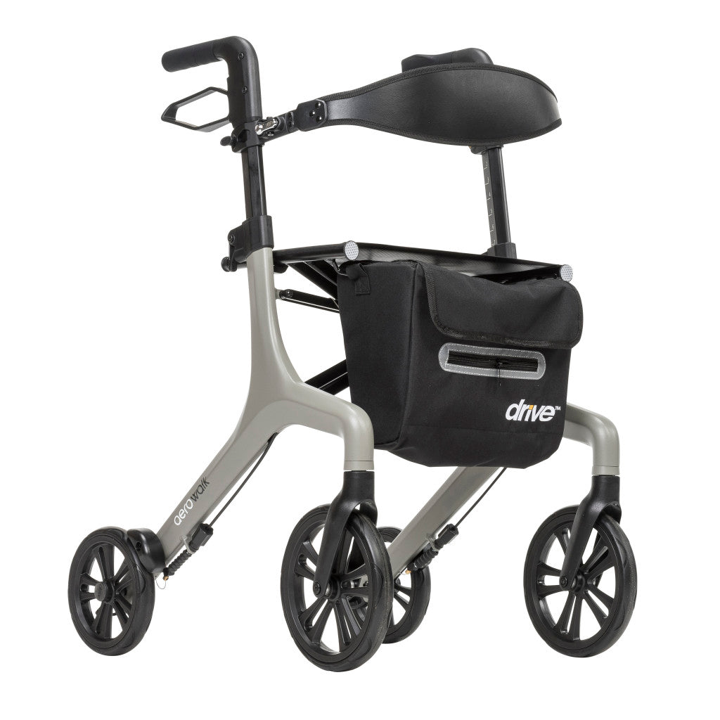 AeroWalk Ultra Lite Rollator Walker with Seat and Backrest