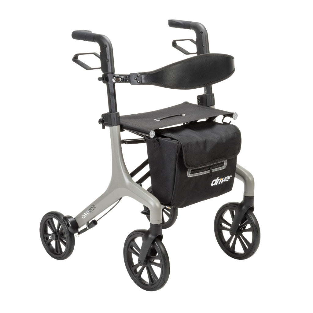 AeroWalk Ultra Lite Rollator Walker with Seat and Backrest