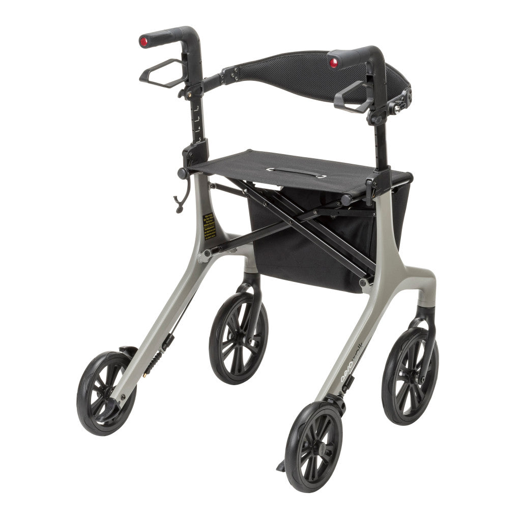 AeroWalk Ultra Lite Rollator Walker with Seat and Backrest