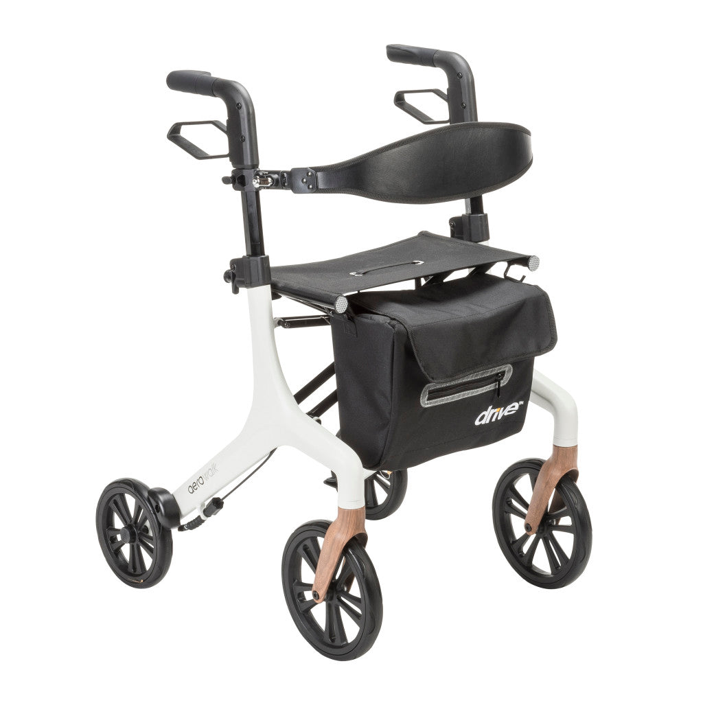 AeroWalk Ultra Lite Rollator Walker with Seat and Backrest