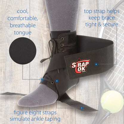 Swede-O Strap Lok Ankle Brace, 2211 BK  (XS-S-M-L-XL-2XL) - Save On Medical