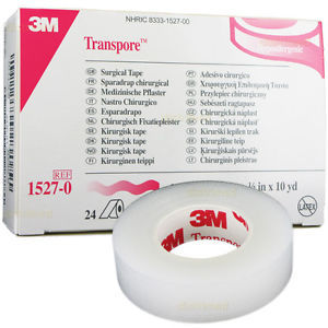 3M TRANSPORE SURGICAL TAPE 1/2IN X 10 YRDS BX/24
