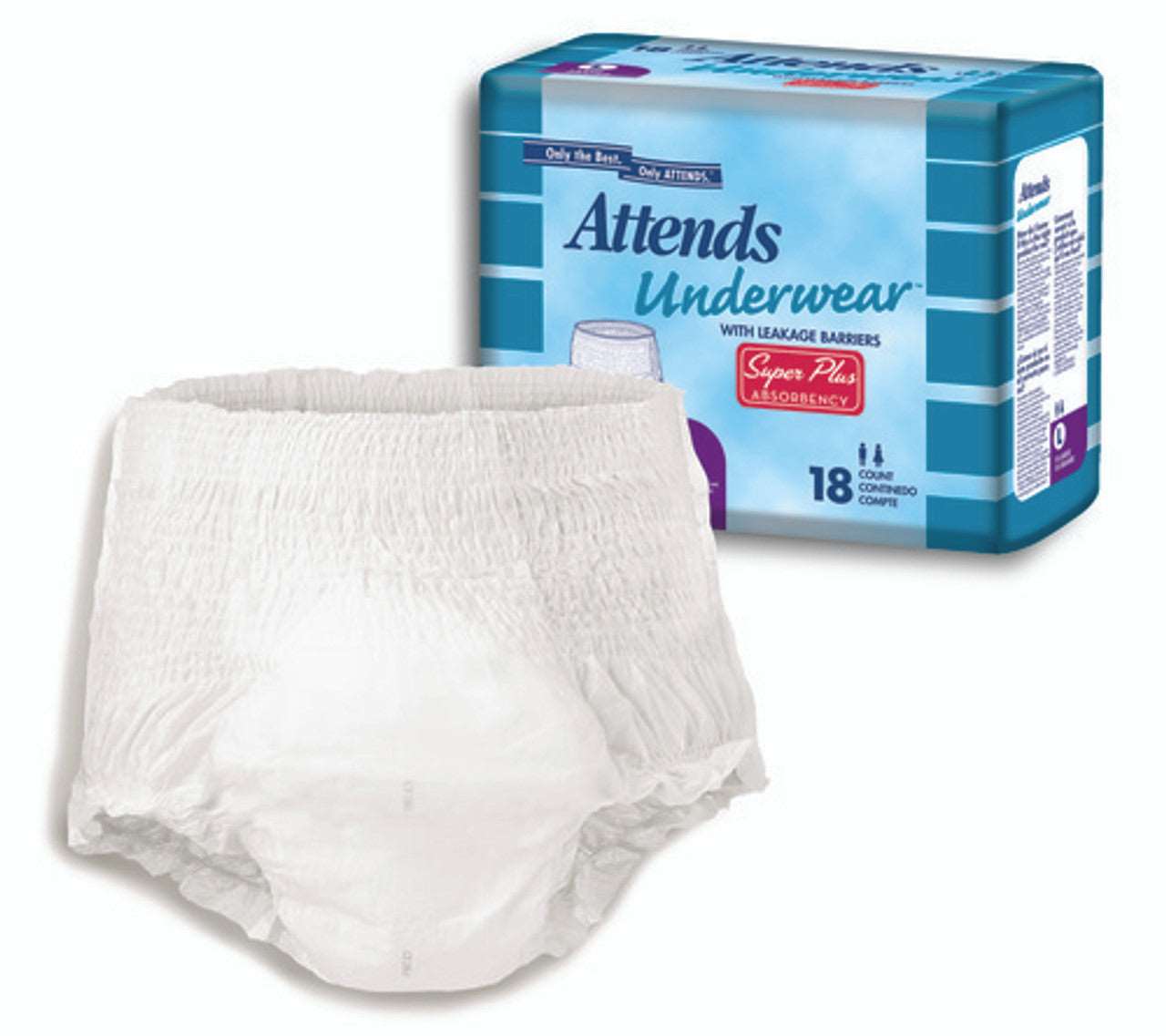 Attends Advanced Underwear, X-Large (58" - 68" Waist) - 4 Bags of 14