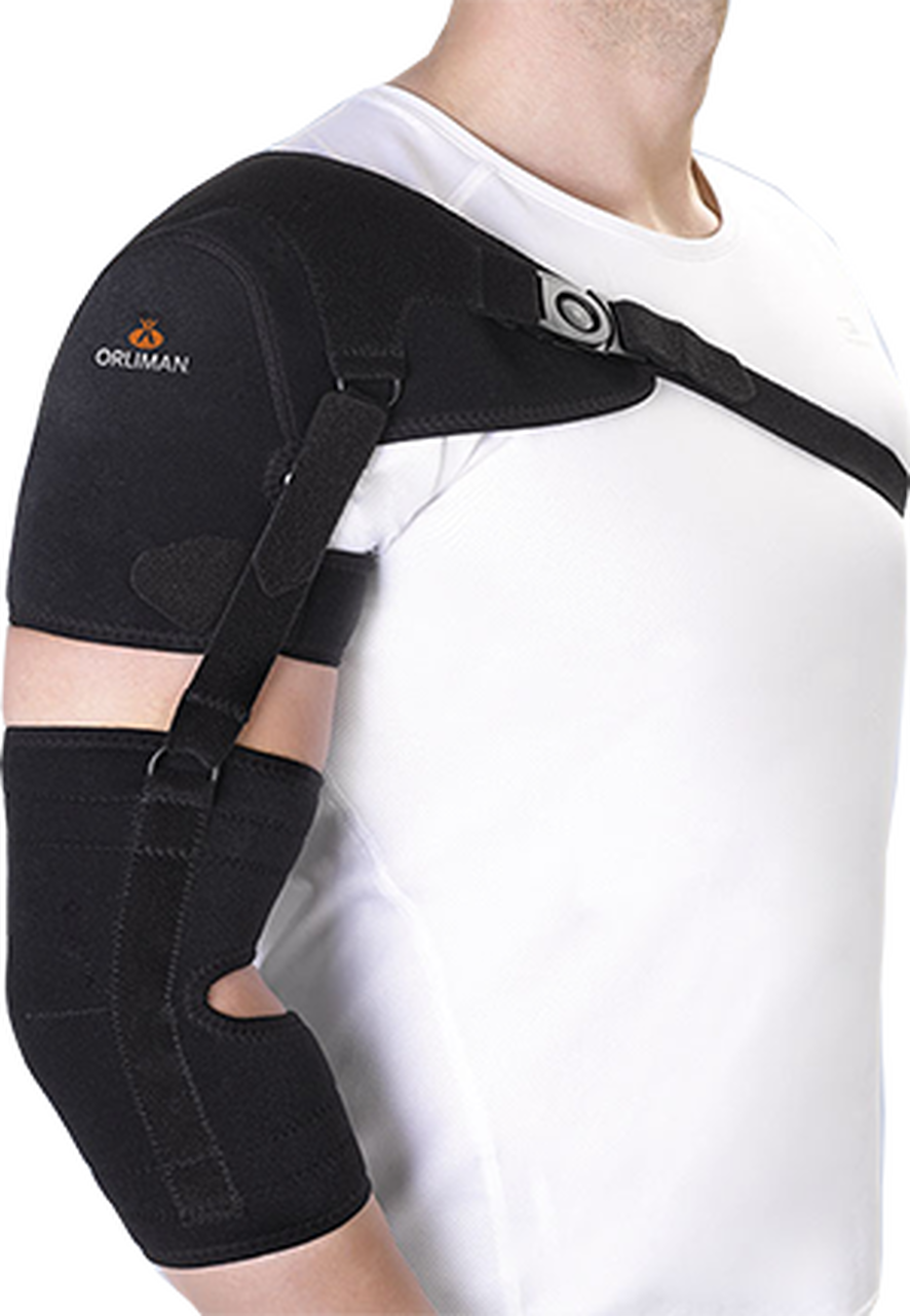 SHOULDER SUPPORT WITH ARM AND FOREARM STRAP Left , 94303I - Save On Medical