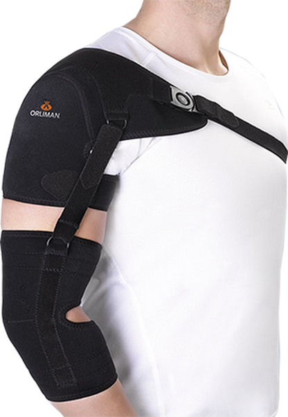 SHOULDER SUPPORT WITH ARM AND FOREARM STRAP Left , 94303I - Save On Medical