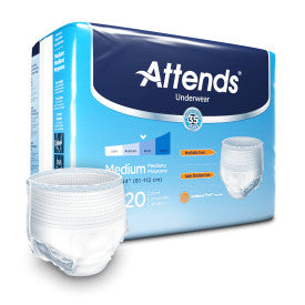 28148 Attends Underwear, Medium, 34"-44" Waist, 4 Bags of 20