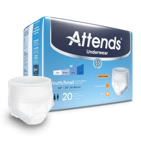 Attends Advanced Underwear Youth/Small 20"-34" Waist