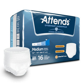 36594 Attends Discreet Overnight Underwear Med 34"-44" Waist