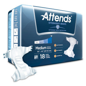43196 - Attends Extended Wear Brief, MEDIUM - Waist Size 32" - 44" - 4 bags of 18 - Save On Medical