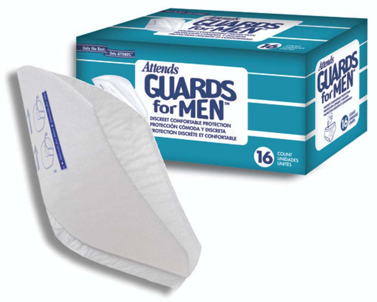 Attends Guards for Men 4x16 Pack Anatomical Shape - Save On Medical