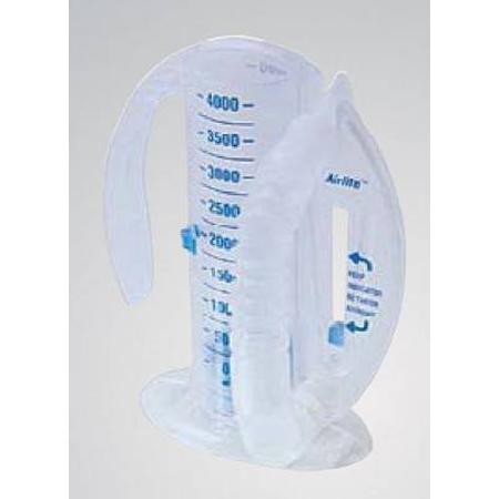 AIRLIFE Volumetric Incentive Spirometer W/ one-way valve 4000ml flexible Tubing W/ Mouthpiece Holder