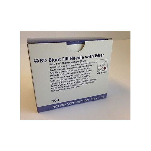 NEEDLE ONLY 18G X 1.5IN BLUNT FILL FILTER 5-U THIN WALL