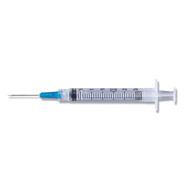 BX/100 CONVENTIONAL SYRINGE W/ NEEDLE COMBINATION 3ML LL 25G X 1.5"