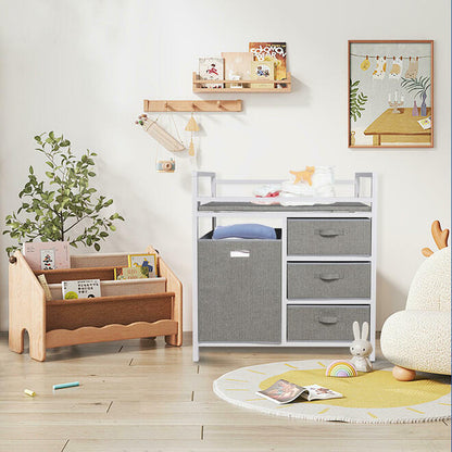 Baby Changing Table with Laundry Hamper and 3 Storage Drawers - Save On Medical