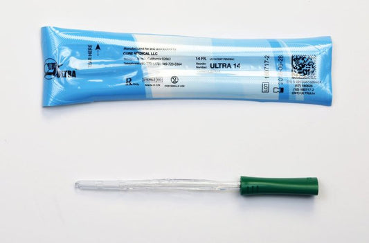 BX/30 CURE INTERMITTENT CATH FEMALE 14FR 6"  PRE-LUBRICATED STRAIGHT TIP - Save On Medical