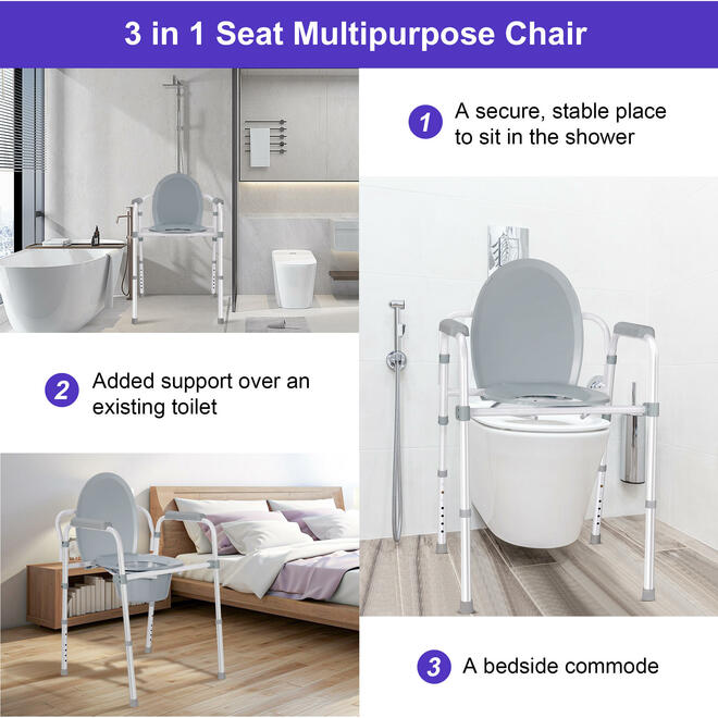 Commode Chair Aluminum alloy w. Bucket Height Adjustable - Save On Medical