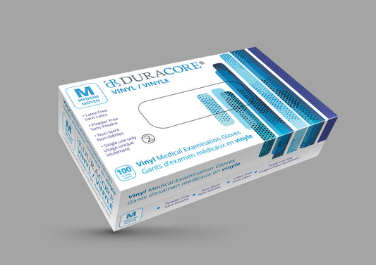 Viedera BX/100 DURACORE VINYL EXAMINATION GLOVES, NON POWDERED, MEDIUM (ALL SALES FINAL /NON RETURNABLE) - Save On Medical