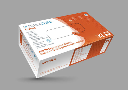 BX/100 DURACORE VINYL EXAMINATION GLOVES, NON POWDERED, X-LARGE (ALL SALES FINAL /NON RETURNABLE) - Save On Medical