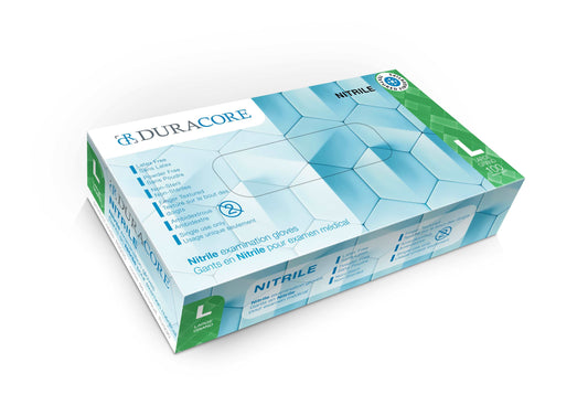 BX/100 DURACORE NITRILE EXAMINATION GLOVES, 4.2 MIL, POWDER FREE, LARGE (ALL SALES FINAL /NON RETURNABLE) - Save On Medical