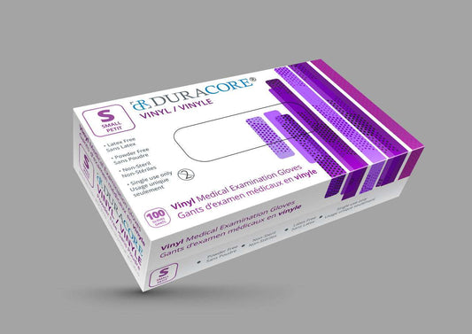 BX/100 DURACORE VINYL EXAMINATION GLOVES, NON POWDERED, LARGE (ALL SALES FINAL /NON RETURNABLE) - Save On Medical