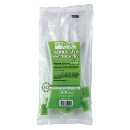 PKG/10 TOOTHETTE PLUS ORAL SWAB UNTREATED SOFT FOAM W/ RIDGES - Save On Medical