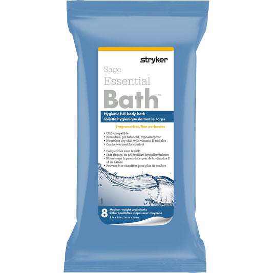 Essential Bath Washcloths, 8"x8", Vitamin E & Aloe