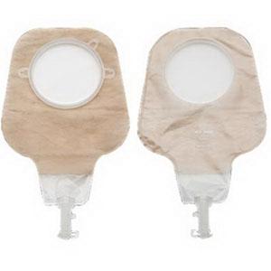 BX/10 NEW IMAGE HIGH OUTPUT 12" SOFT TAP CLOSURE DRAINABLE POUCH, CLEAR 1-3/4" FLANGE - Save On Medical
