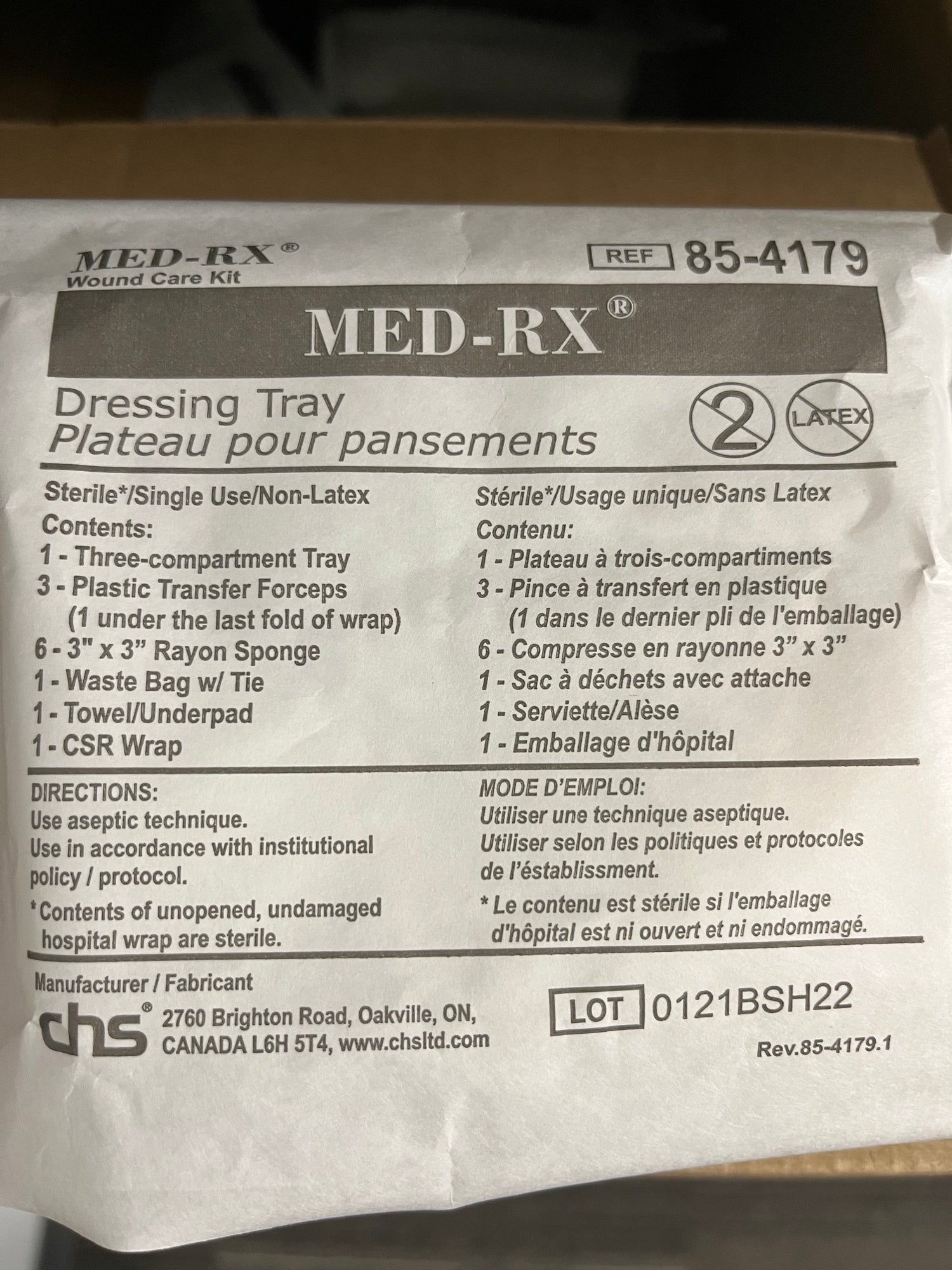 EA/1 LATEX FREE STERILE DRESSING TRAY. - Save On Medical