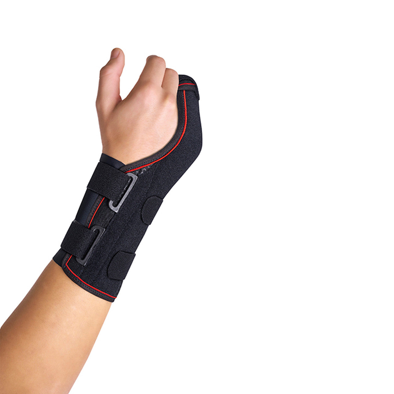 SEMI-RIGID WRIST SUPPORT w/ PALMAR/DORSAL SPLINTS-4th AND 5th META - LEFT L, MF-I95 - Save On Medical