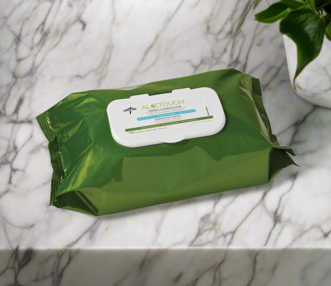 FitRight Aloe Pre-Moistened 8" x 12" (20 x 31 cm), Personal Hygiene Wipes, Unscented MSCCA263954 - Save On Medical