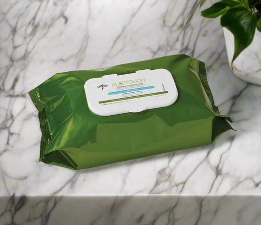 FitRight Aloe Pre-Moistened 8" x 12" (20 x 31 cm), Personal Hygiene Wipes, Unscented MSCCA263954 - Save On Medical