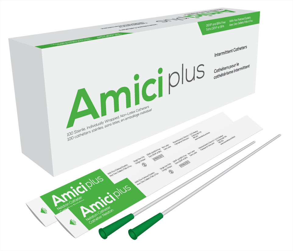 AMICI PLUS MALE INTERMITTENT CATHETERS, SIZE 16FR 16IN